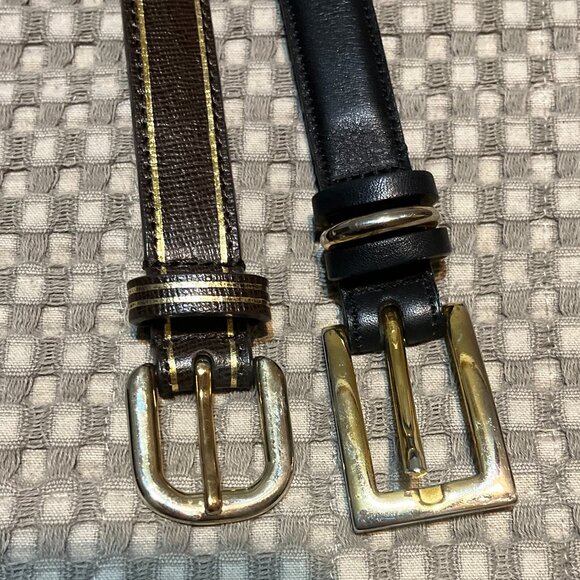 Talbots Bundle of 5 belts, 4 leather and 1 leather with cloth front.  xl sizes - Picture 4 of 12